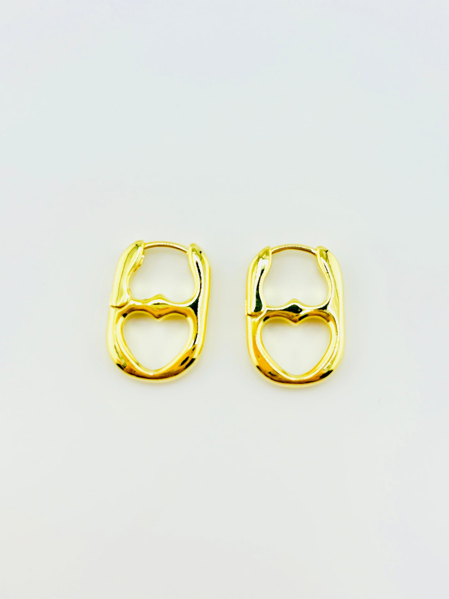 Heart can earrings in 18k Peruvian gold filled