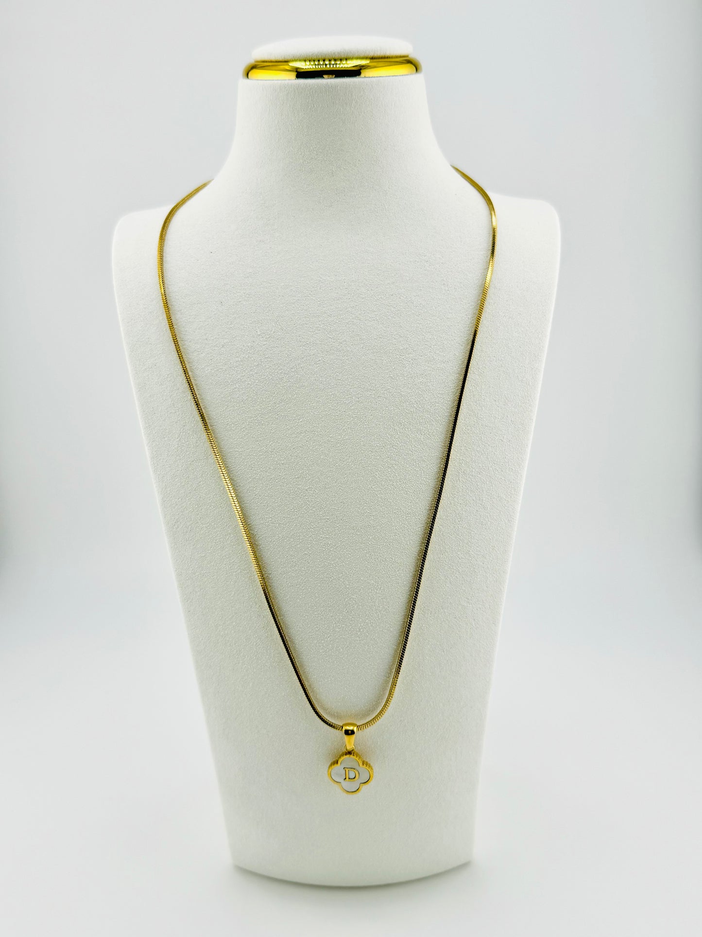 D Initial necklace in stainless steel