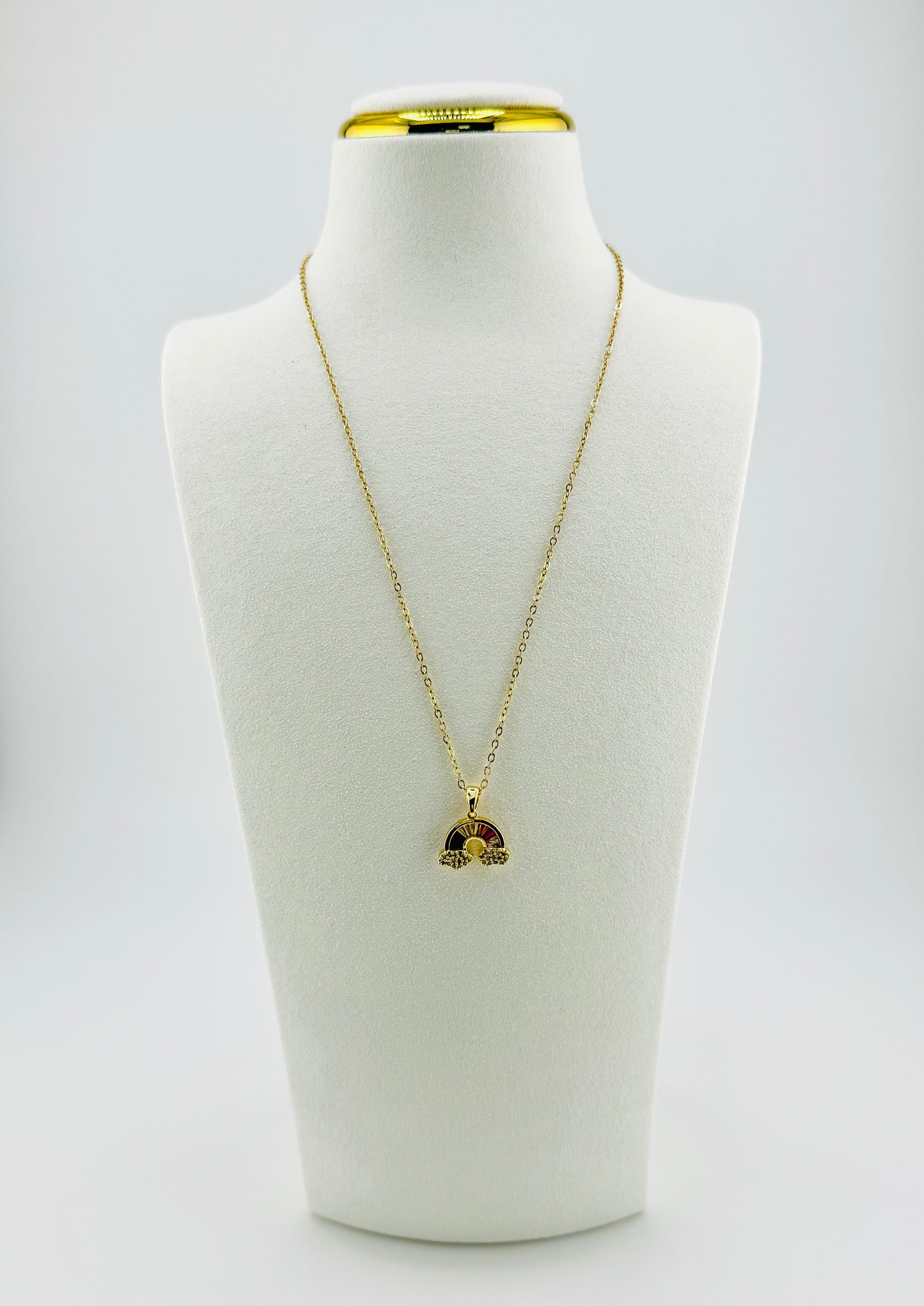 Chelsea rainbow necklace in rhinestones