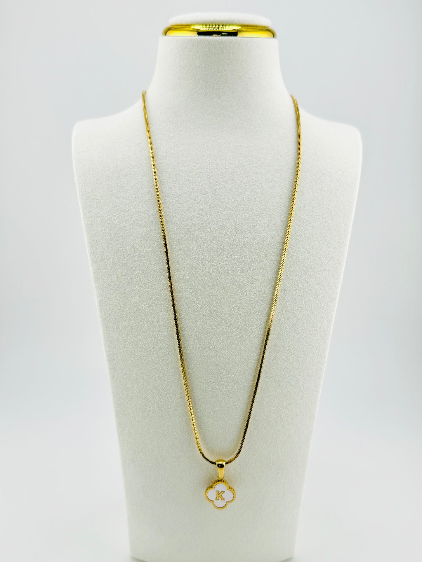 K necklace in stainless steel