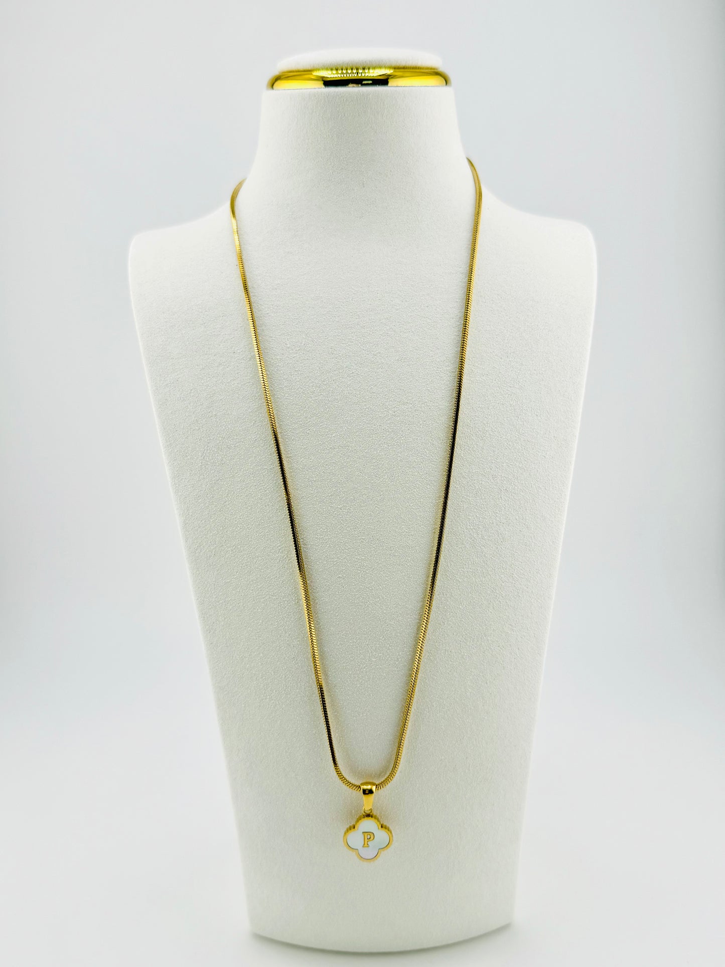 P necklace in stainless steel