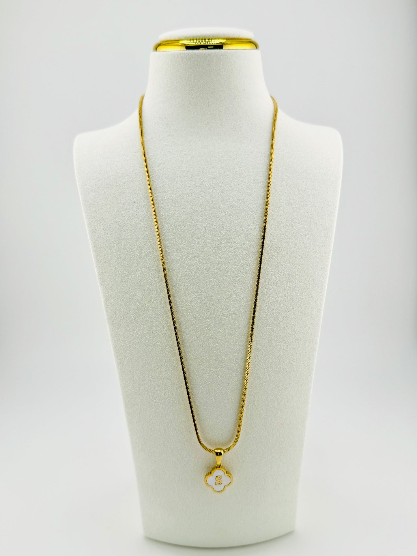 S necklace in stainless steel