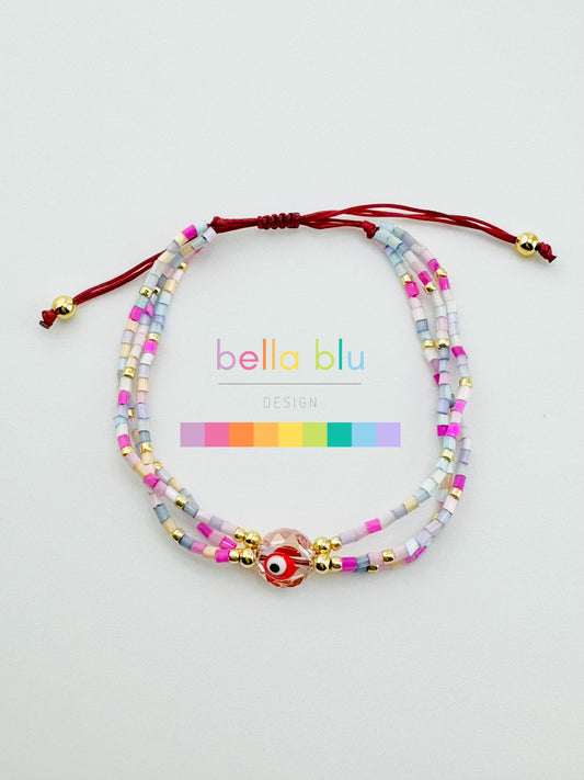 Brianna colorful beaded bracelet in 18k gold filled