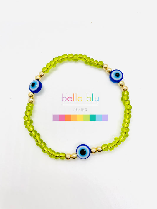 Lime evil eye bracelet