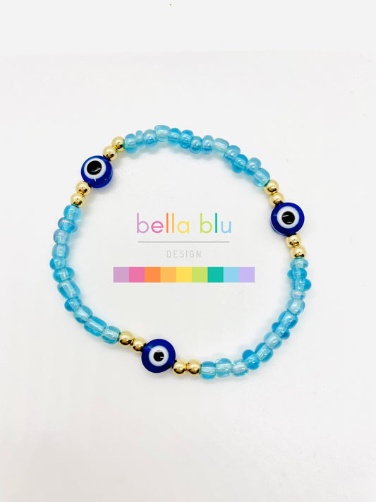 light blue evil eye bracelet