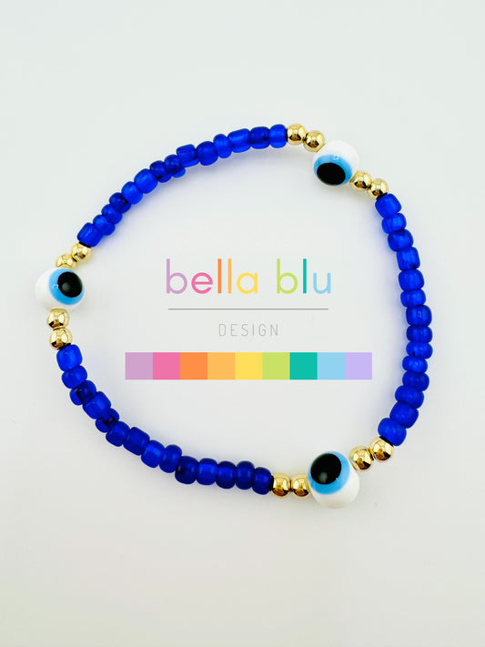 Royal blue evil eye bracelet