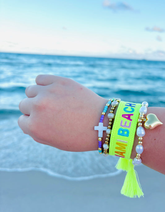 Miami Beach neon multicolored adjustable bracelet