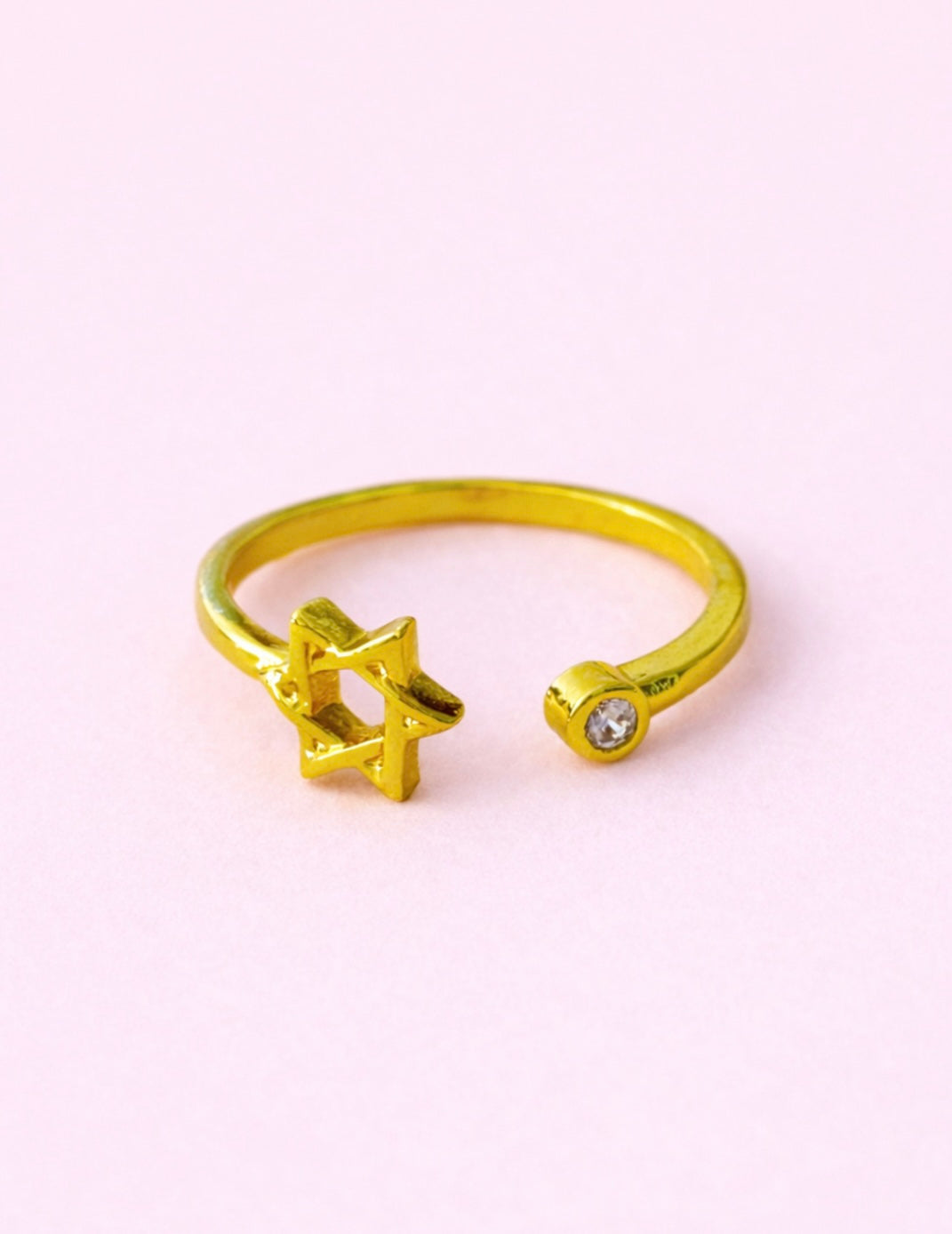 Miracle Star of David 18k gold filled & Cubic Zirconia ring