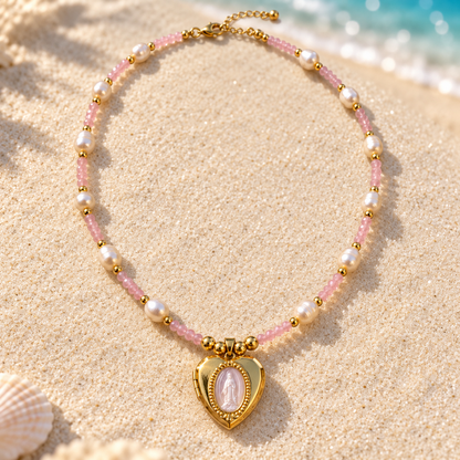 Faith in Her Heart Pearl Locket Necklace