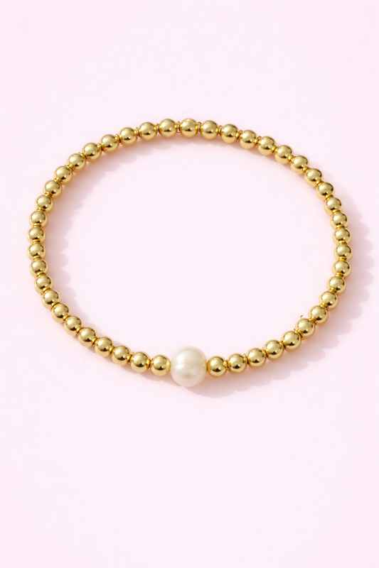 Tania 18k gold filled & Real fresh water pearl bracelet