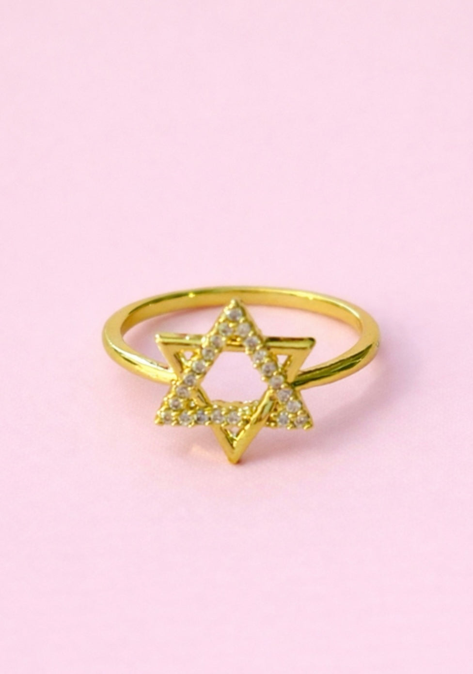 Star of David 18k gold filled & Cubic zirconia ring