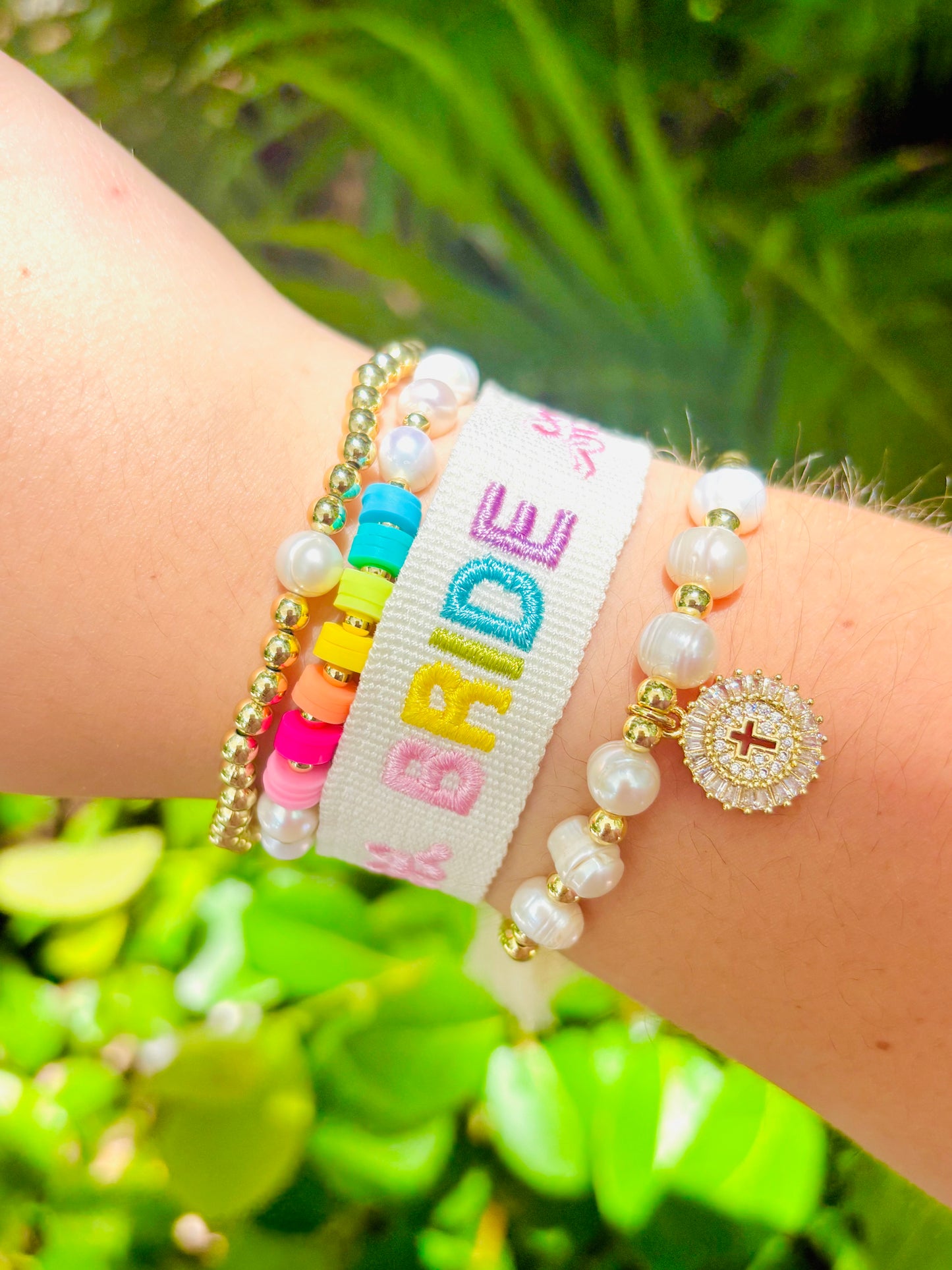 Bride pastel woven Bracelet