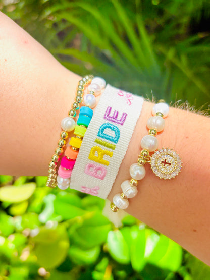 Bride pastel woven Bracelet