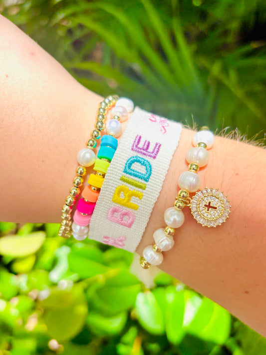 Bride pastel woven Bracelet