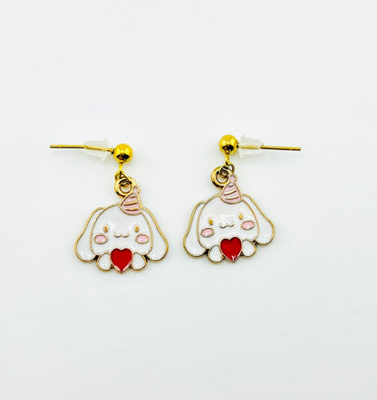 cinnamon roll sanrio dangle stainless steel earrings