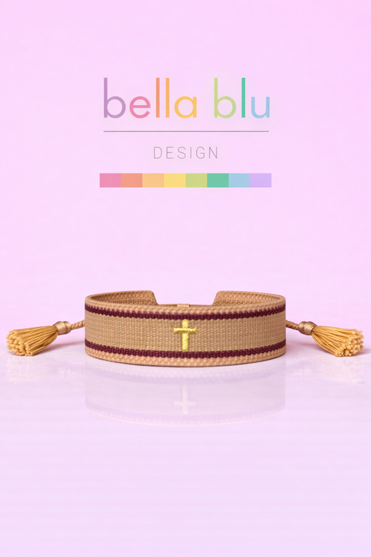 David brown with gold cross adjustable bracelet