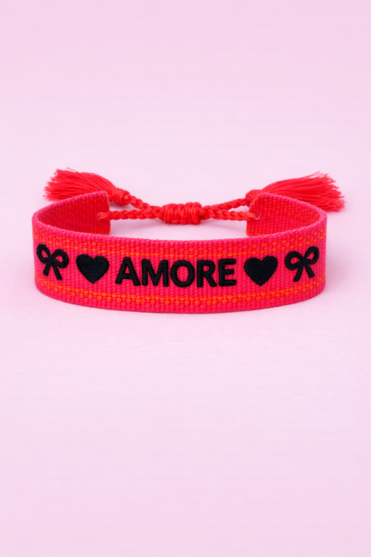 Amore with black woven adjustable Bracelet