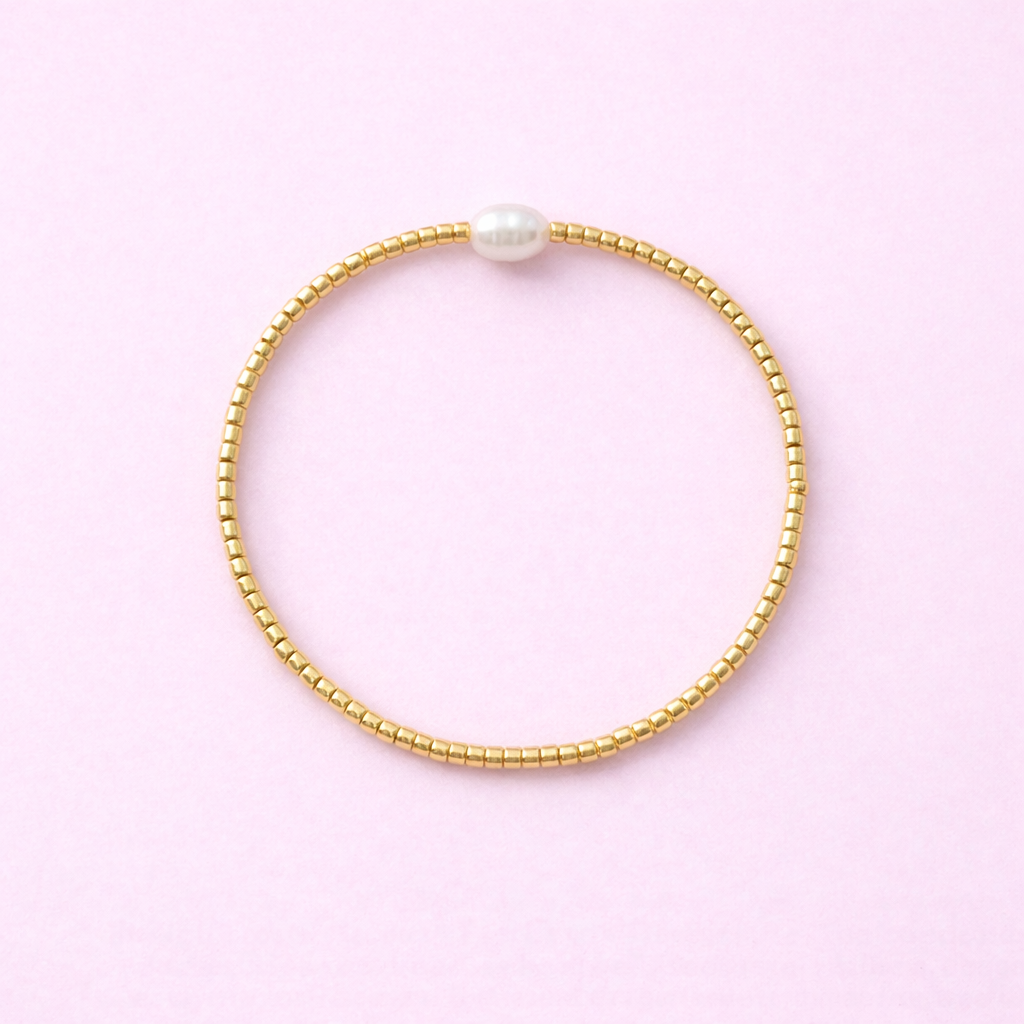 Zariah 18k gold filled fresh water pearl bracelet