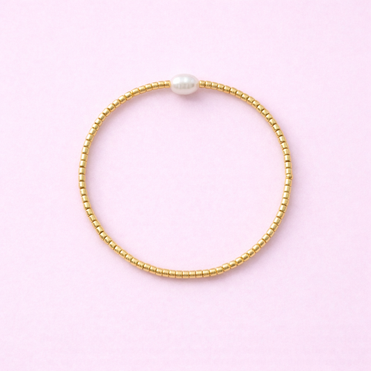 Zariah 18k gold filled fresh water pearl bracelet