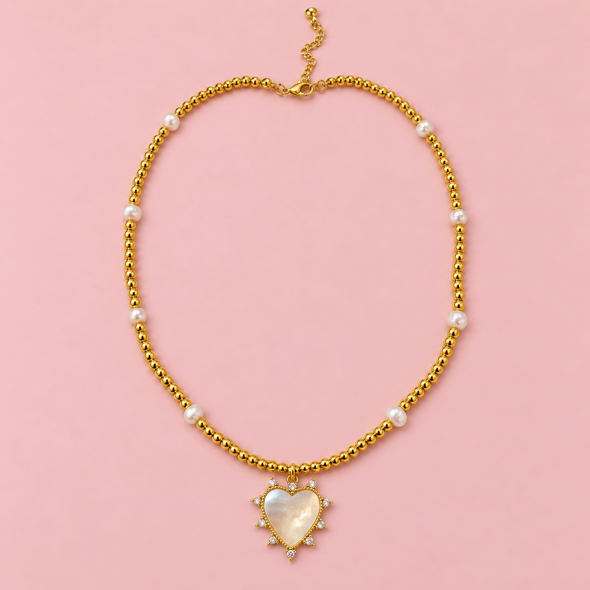 Held in His Heart – 18K Gold-Filled Freshwater Pearl Necklace