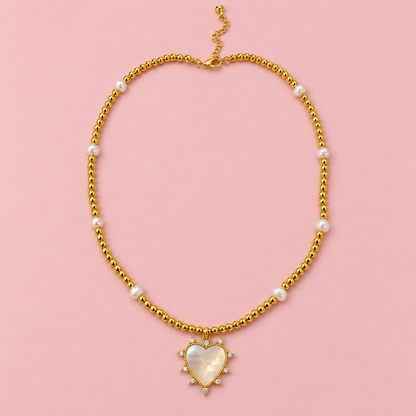 Held in His Heart – 18K Gold-Filled Freshwater Pearl Necklace