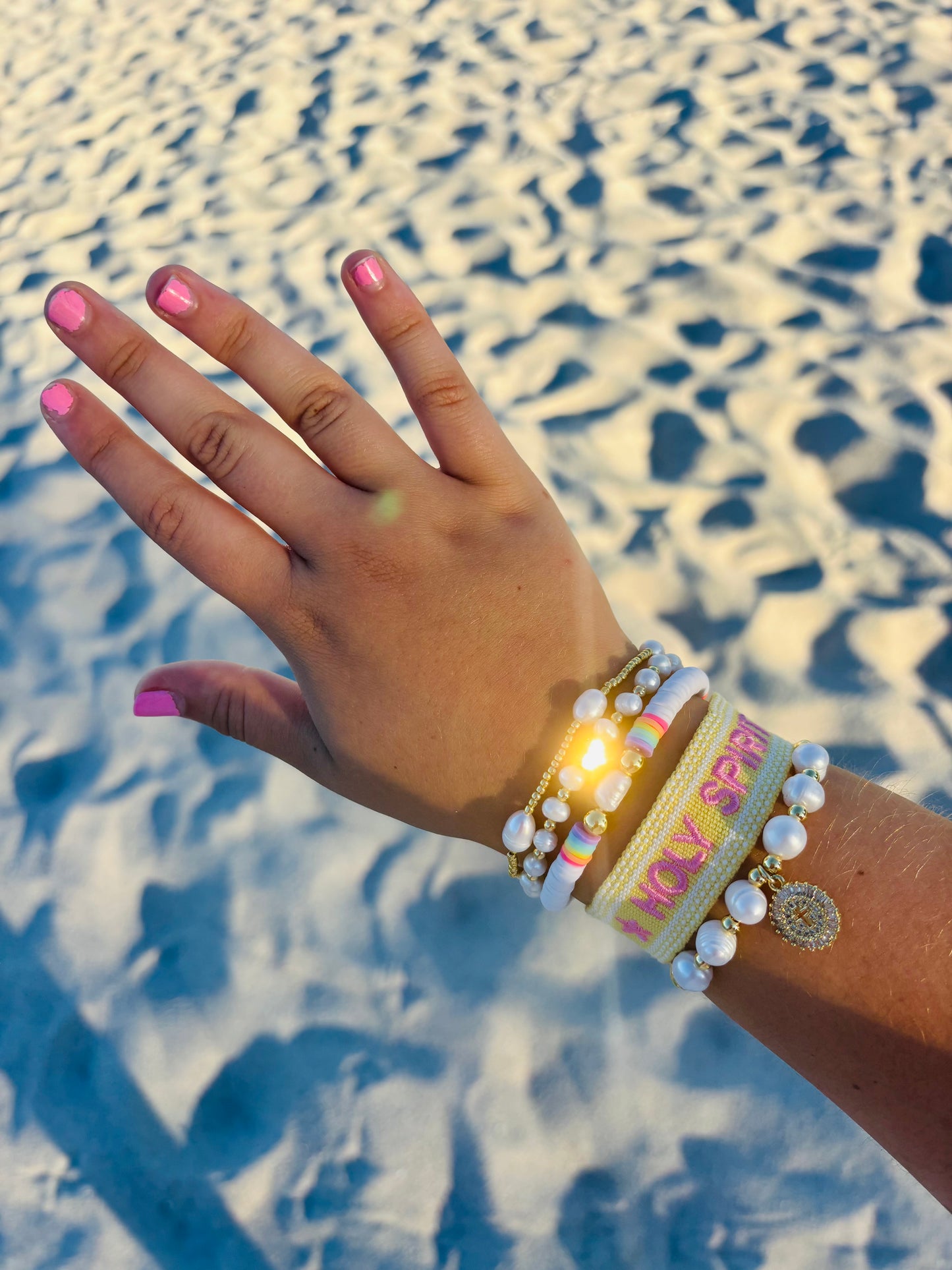 Real fresh water pearl gold filled, heart bracelet