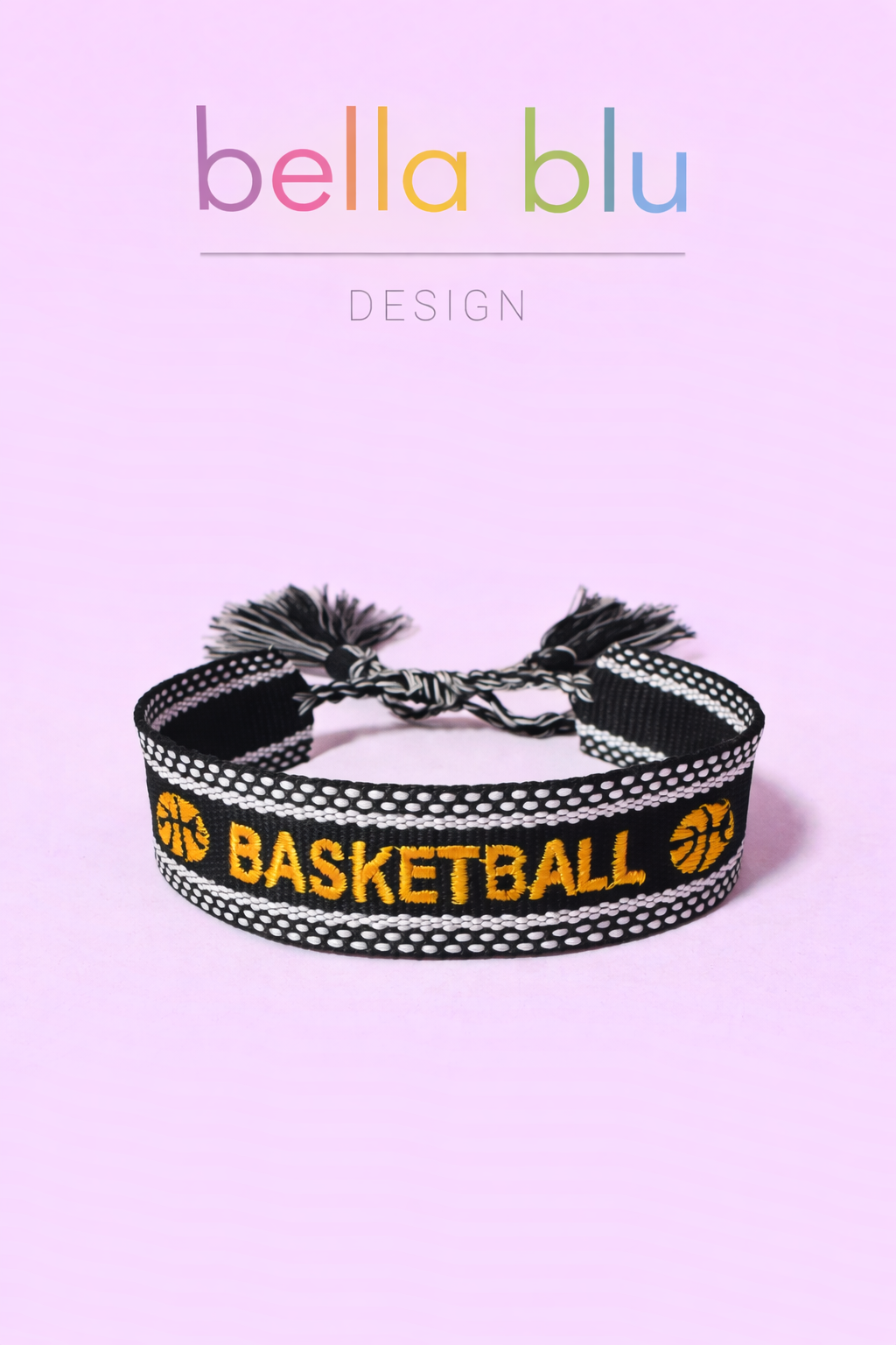 Basketball woven adjustable bracelet