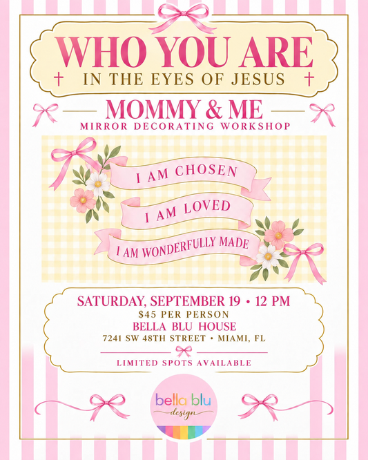 Who you are in the eyes of Jesus decorate your mirror workshop September 19th