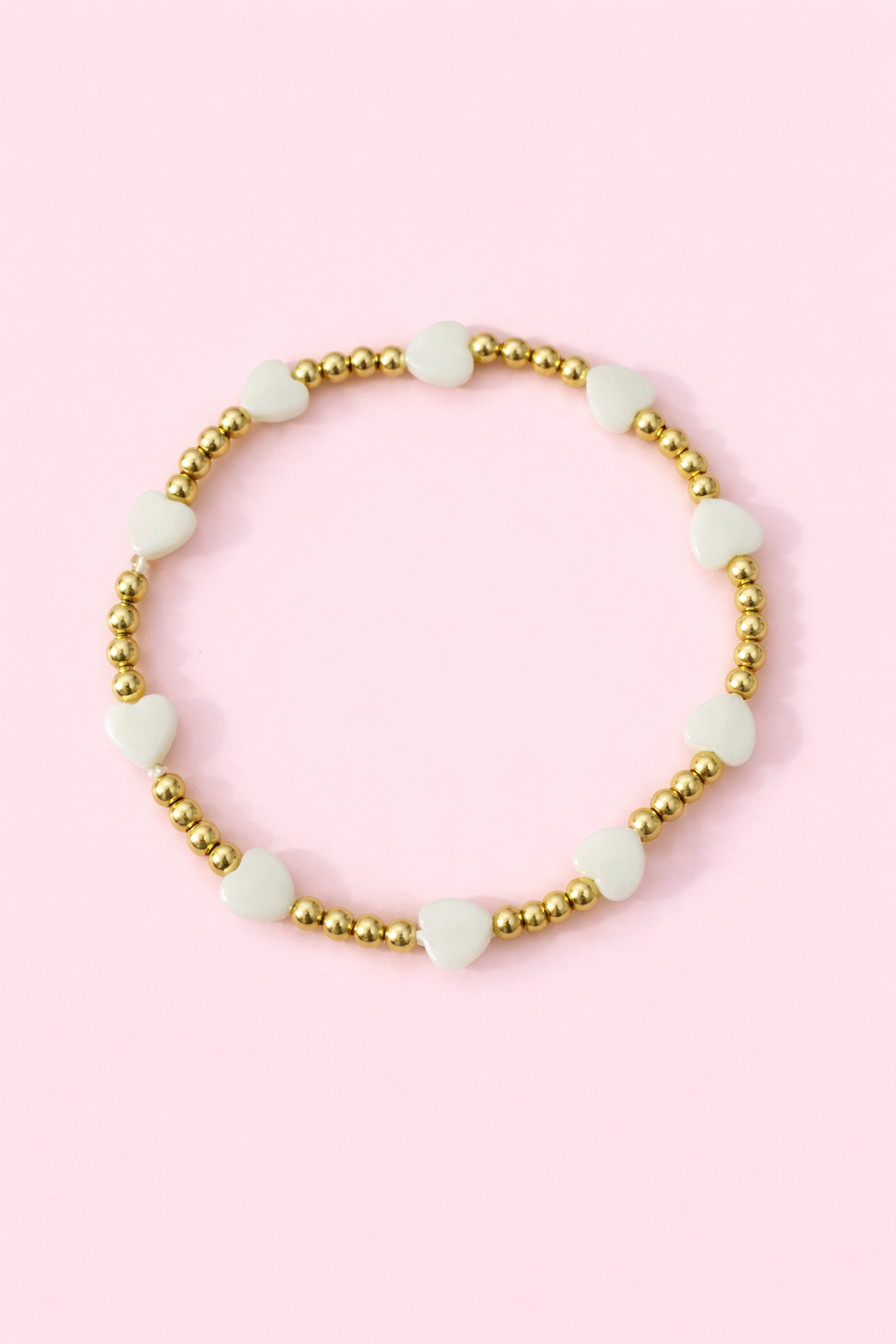 Callie 18k gold filled and mother of pearl heart bracelet