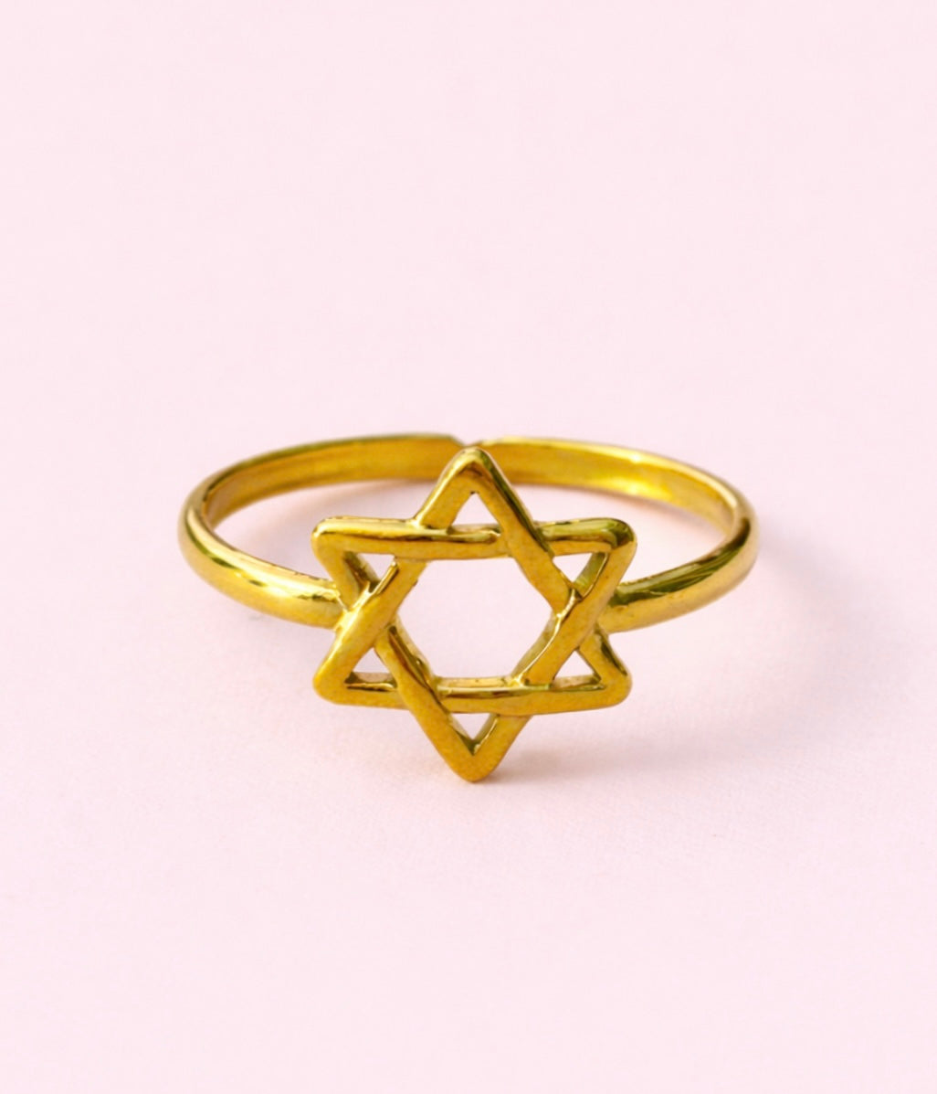 Blaire Star of David 18k gold filled adjustable ring