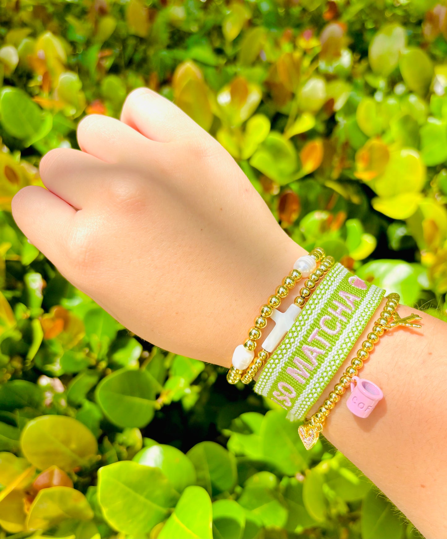 I 💖 You So Matcha woven adjustable Bracelet