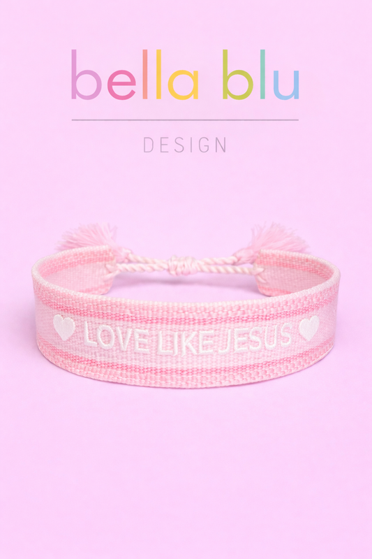 Love like Jesus woven adjustable bracelet