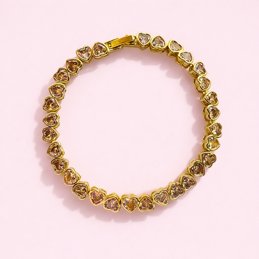 Candice 18k gold filled tennis bracelet in cubic zirconia