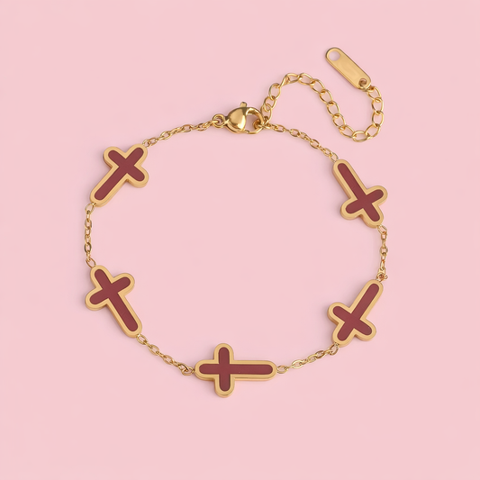 Grace red 18k gold filled adjustable Bracelet