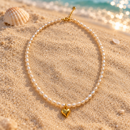 Loved by God Freshwater Pearl Heart Necklace