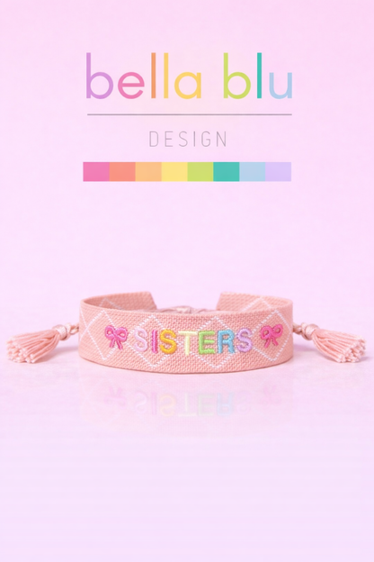 Sisters washable adjustable woven bracelet