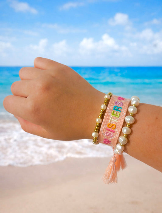Sisters washable adjustable woven bracelet