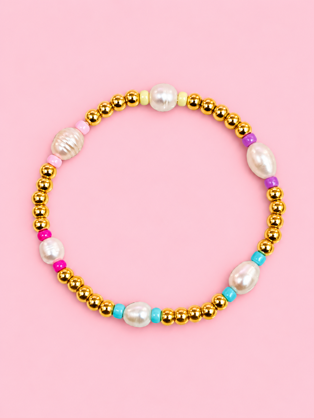 Priscilla 18k Gold filled & Pastel color Bracelet
