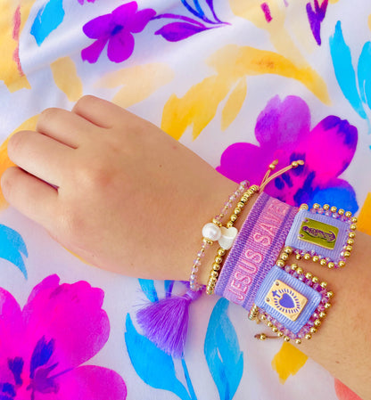 Jesus Saves adjustable washable woven bracelet