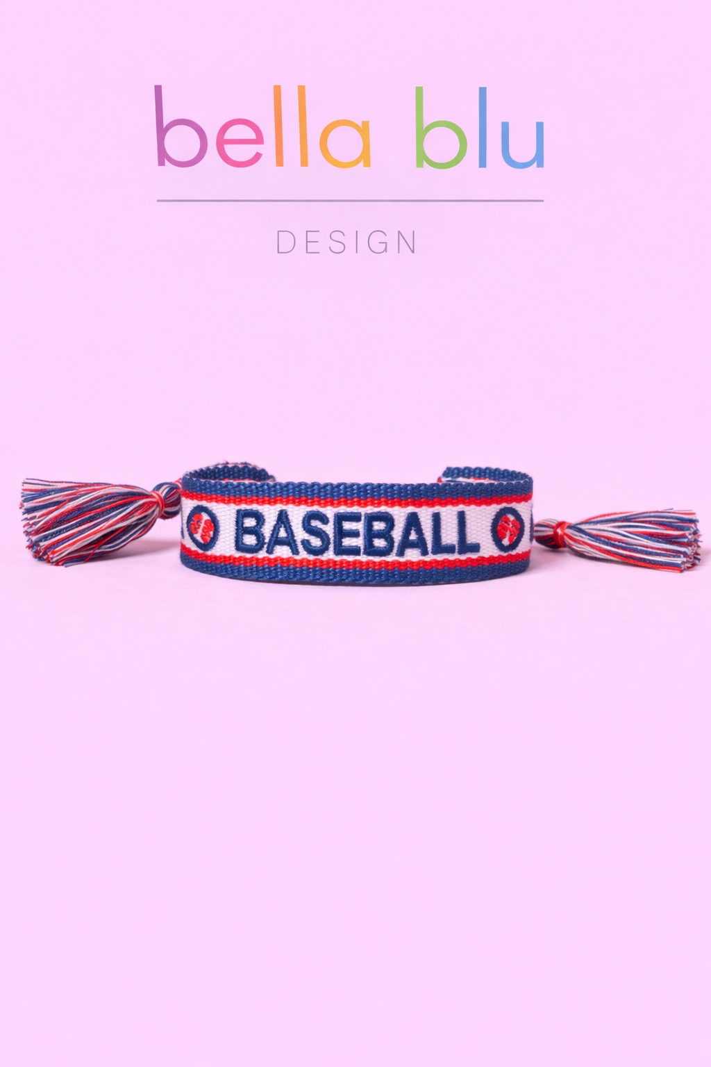 Baseball woven adjustable bracelet