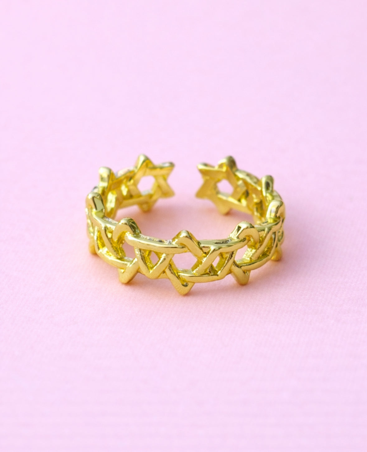 Selene Star of David 18k gold filled ring