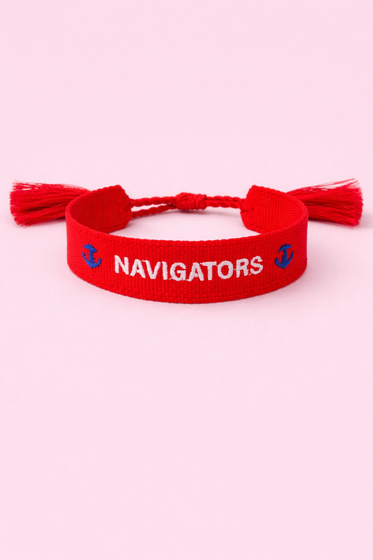 Navigators red woven adjustable Bracelet
