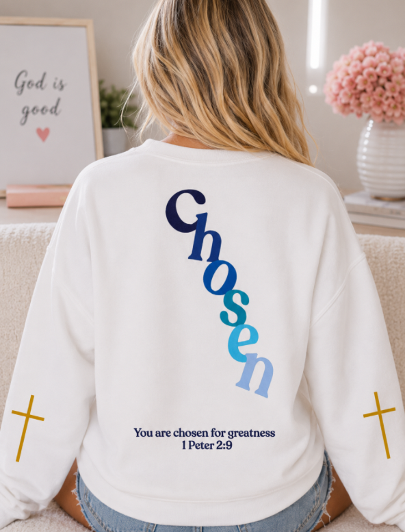 Chosen blue ombré sweatshirt with gradient dye pattern – Bella Blu Design