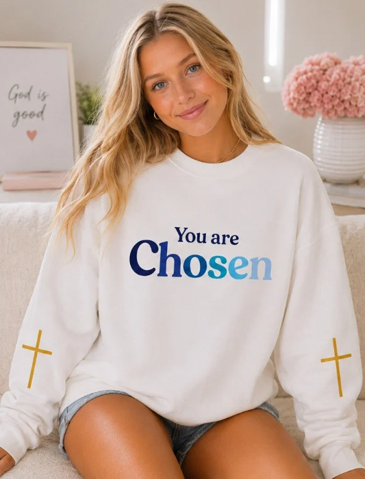 Chosen blue ombré sweatshirt with gradient dye pattern – Bella Blu Design