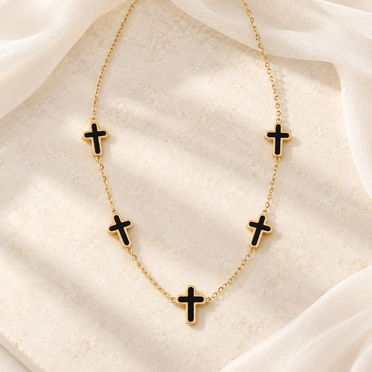 Unshaken Faith Black Cross Necklace 🖤✝️