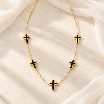 Unshaken Faith Black Cross Necklace 🖤✝️