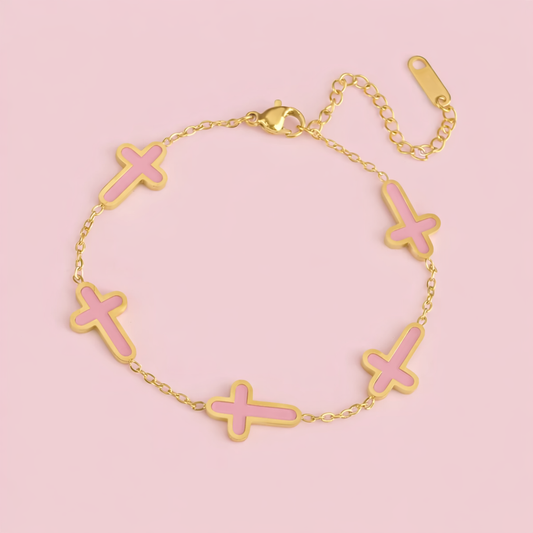 Grace pink 18k gold filled adjustable Bracelet