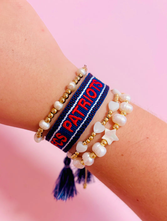 FCS Patriots woven school spirit bracelet by Bella Blu Designs