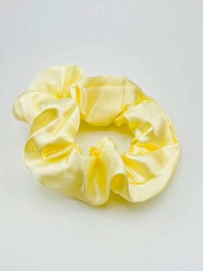 Cream charmeuse scrunchies
