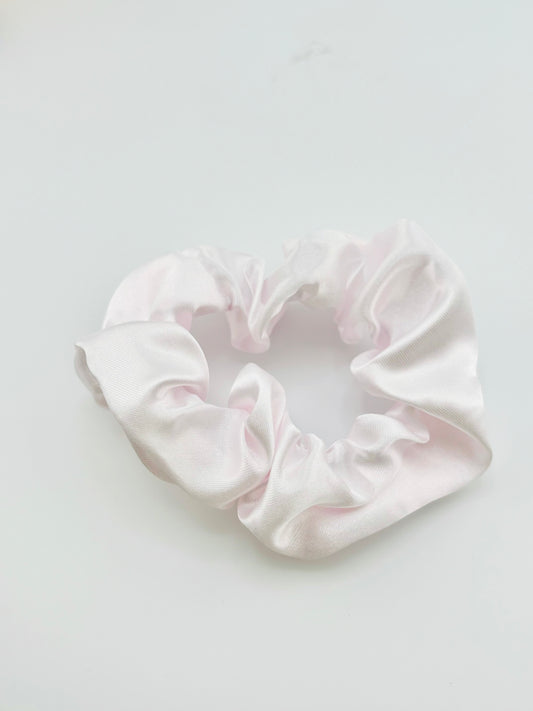 Pale pink charmeuse scrunchies